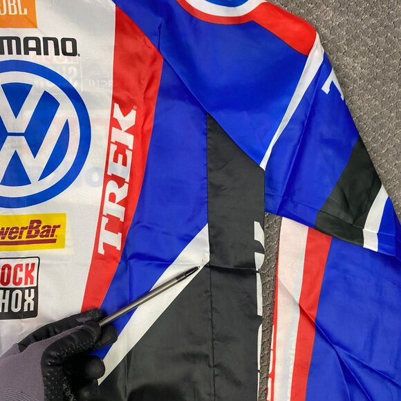 Vintage TREK Team Cycling Jacket Jersey Men's Large Lightweight Windbreaker Volk - Picture 5 of 11